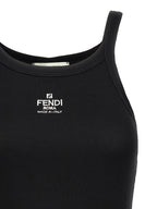 Fendi Black Cotton Sleeveles T-Shirt Fendi