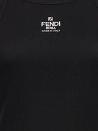 Fendi Black Cotton Sleeveles T-Shirt Fendi