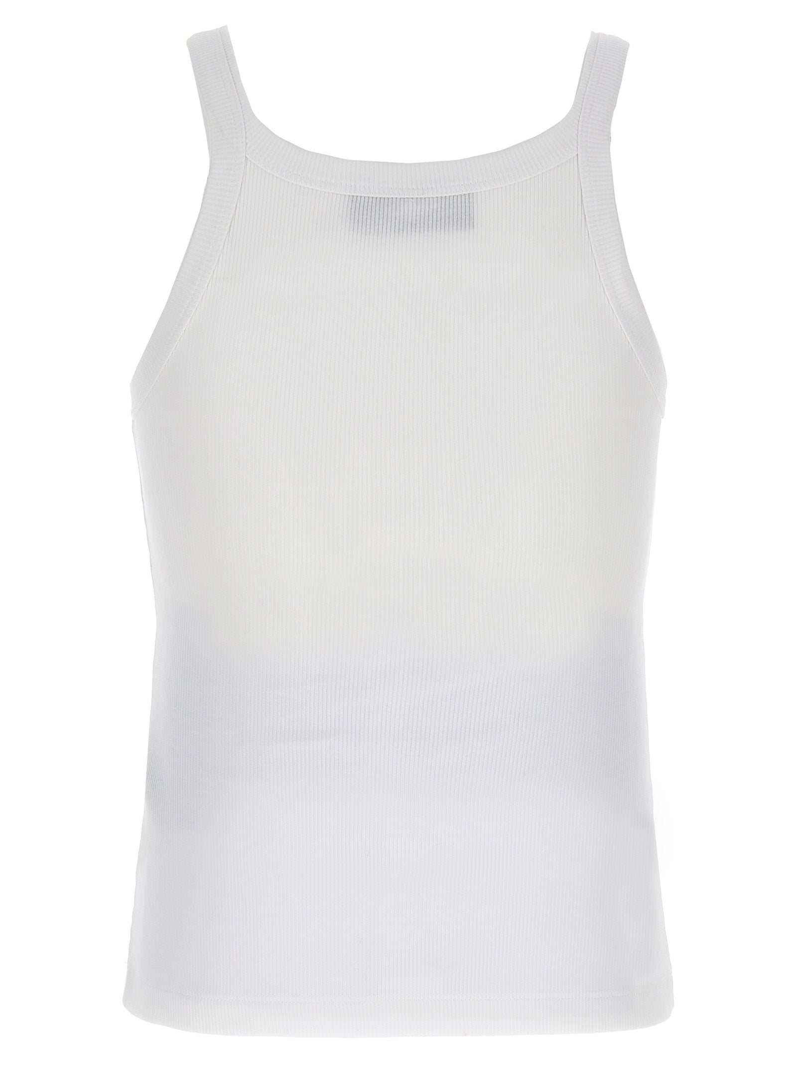 Fendi White Cotton Sleeveles T-Shirt Fendi