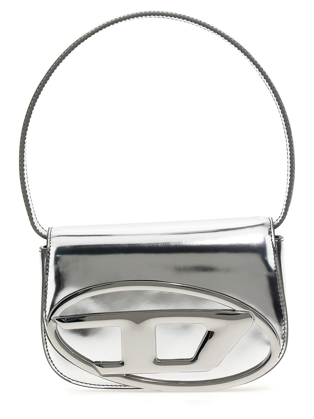 Diesel Silver Cowhide Shoulder Bag Diesel
