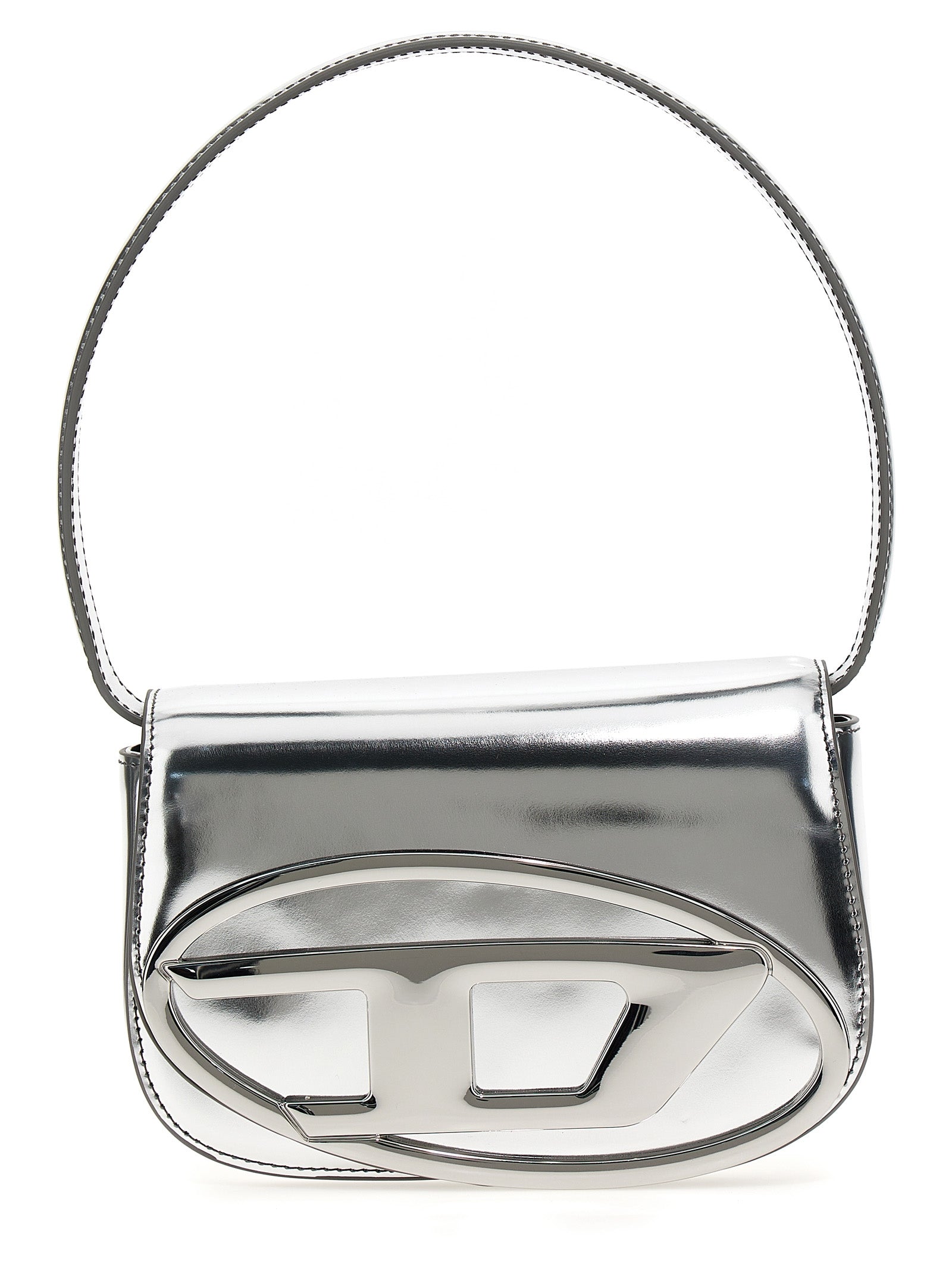 Diesel Silver Cowhide Shoulder Bag Diesel