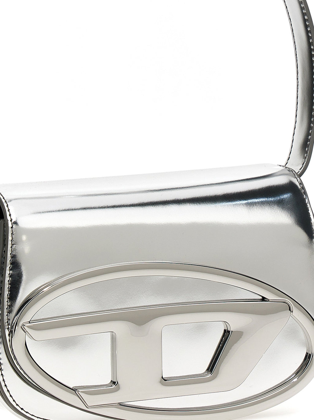Diesel Silver Cowhide Shoulder Bag Diesel