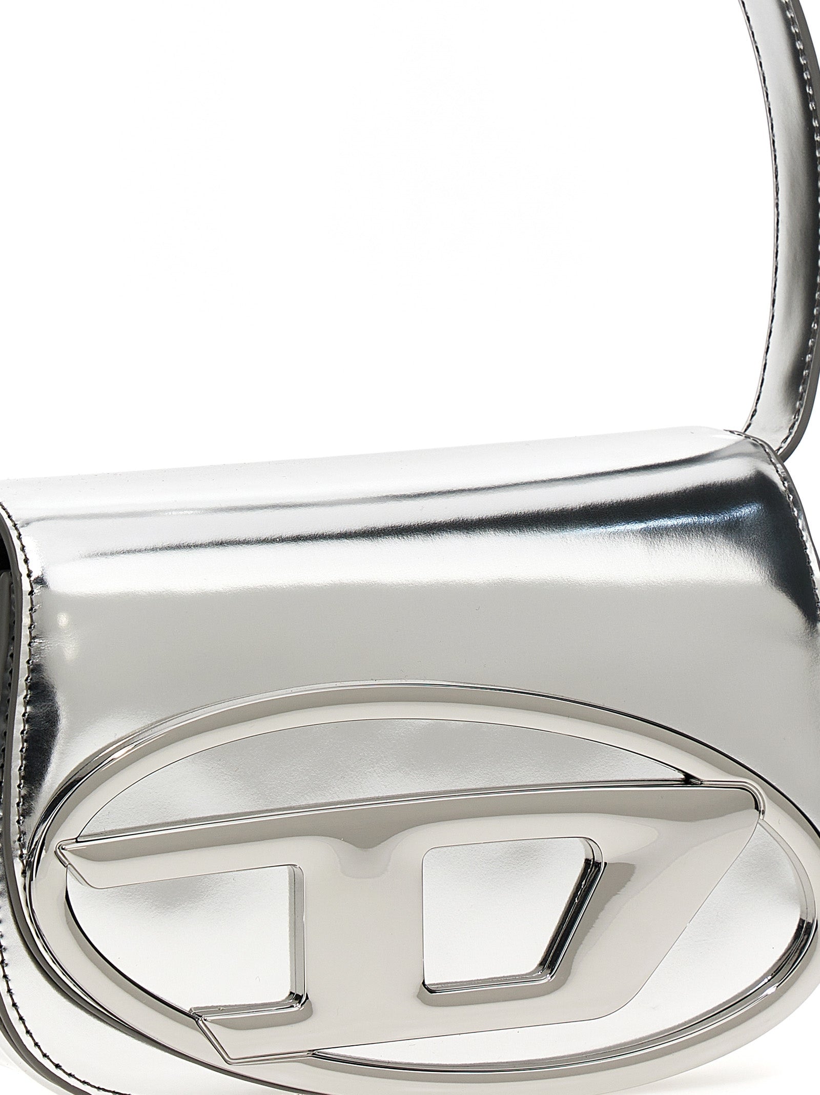 Diesel Silver Cowhide Shoulder Bag Diesel