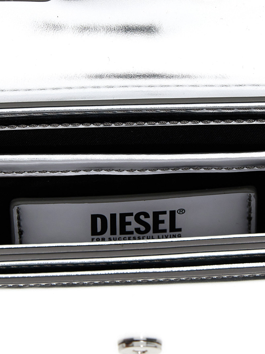 Diesel Silver Cowhide Shoulder Bag Diesel