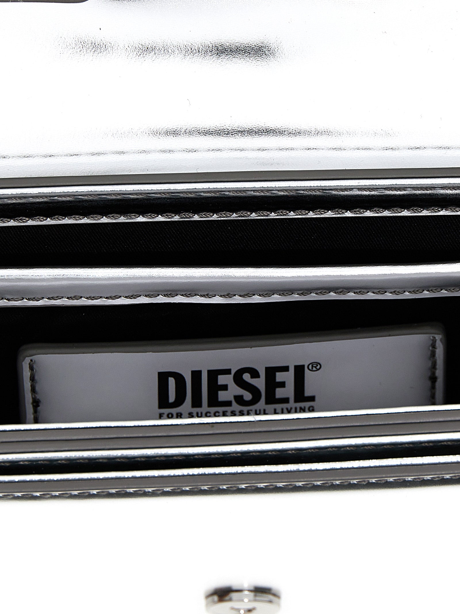 Diesel Silver Cowhide Shoulder Bag Diesel