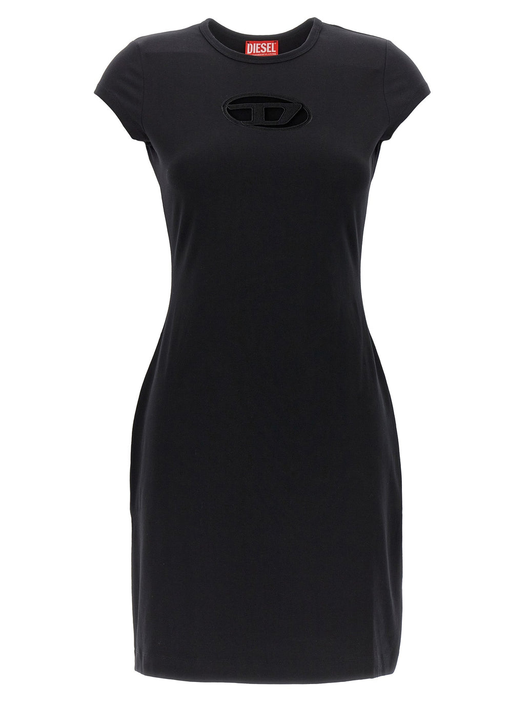 Diesel Black Cotton Short Dress Diesel