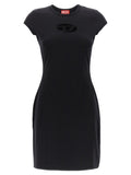Diesel Black Cotton Short Dress Diesel