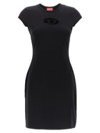 Diesel Black Cotton Short Dress Diesel