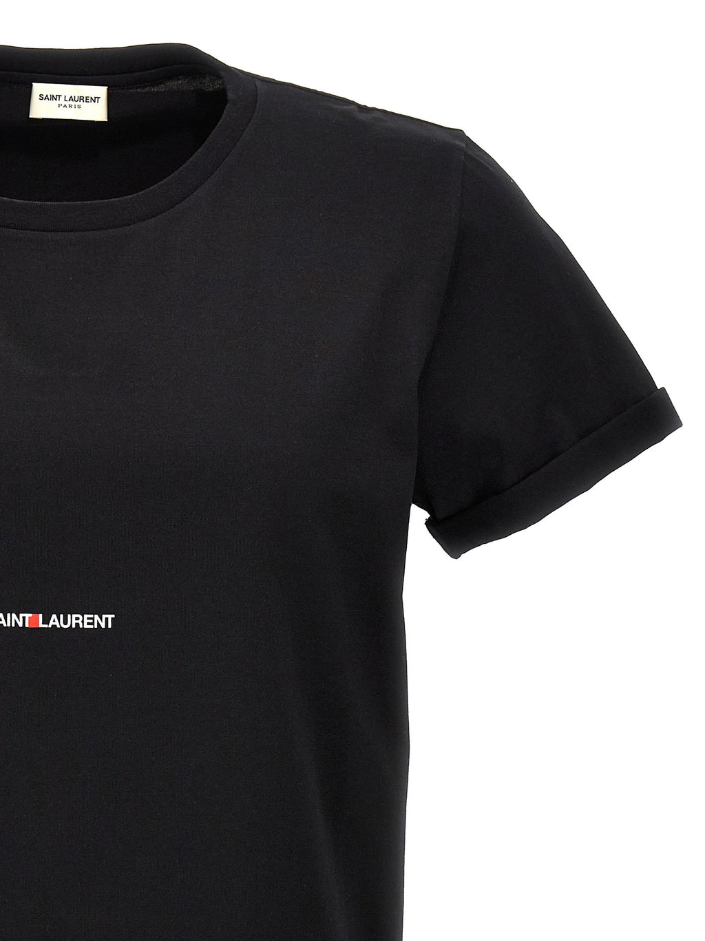 Saint Laurent Black Cotton T-Shirt Saint Laurent