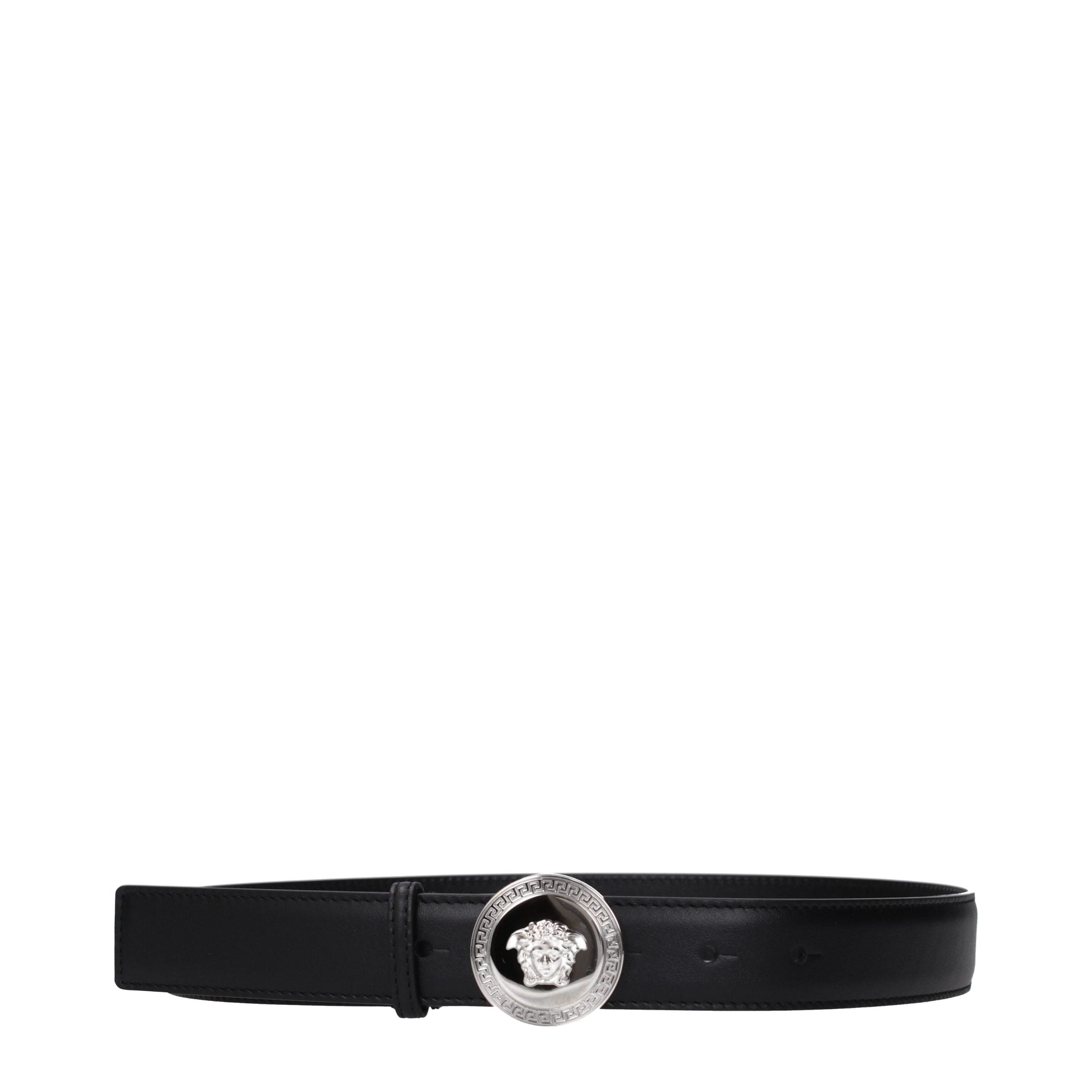 Versace Black Leather Regular Belt Versace