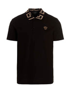 Versace Black Cotton Polo Shirt Versace