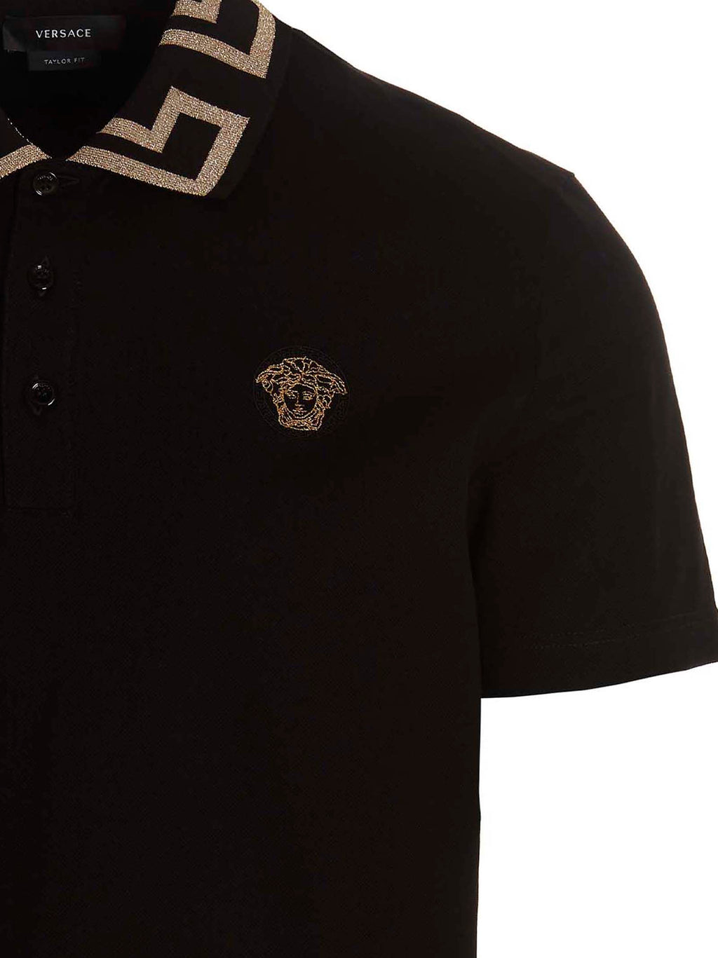 Versace Black Cotton Polo Shirt Versace