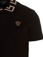 Versace Black Cotton Polo Shirt Versace
