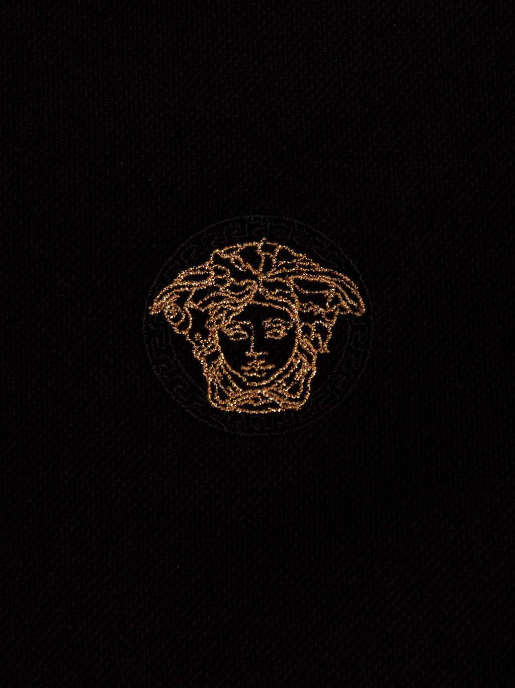 Versace Black Cotton Polo Shirt Versace