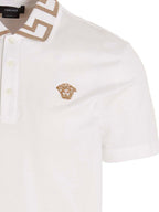 Versace White Cotton Polo Shirt Versace