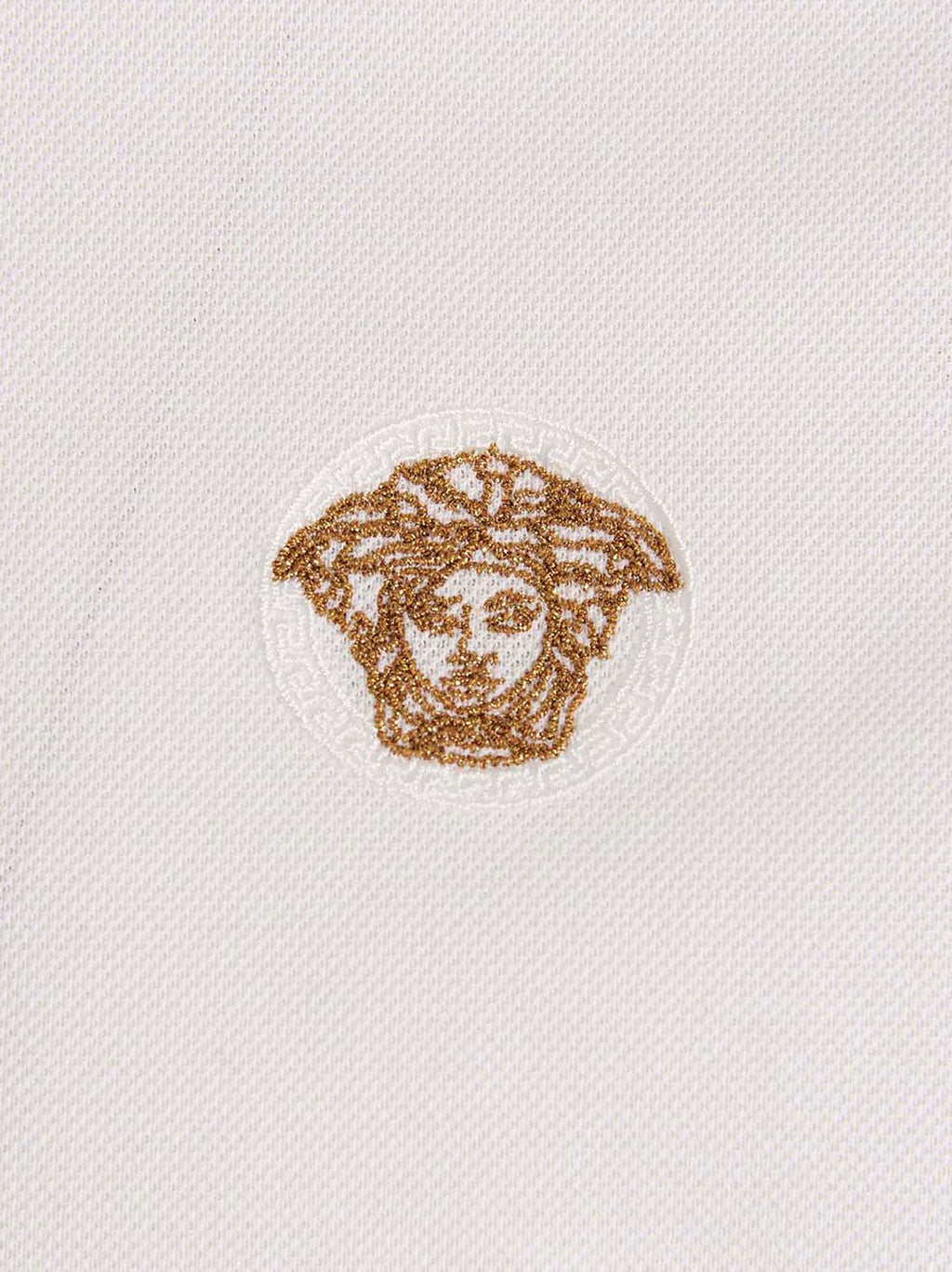 Versace White Cotton Polo Shirt Versace