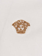 Versace White Cotton Polo Shirt Versace