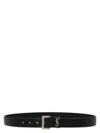 Saint Laurent Black Calfskin Regular Belt Saint Laurent