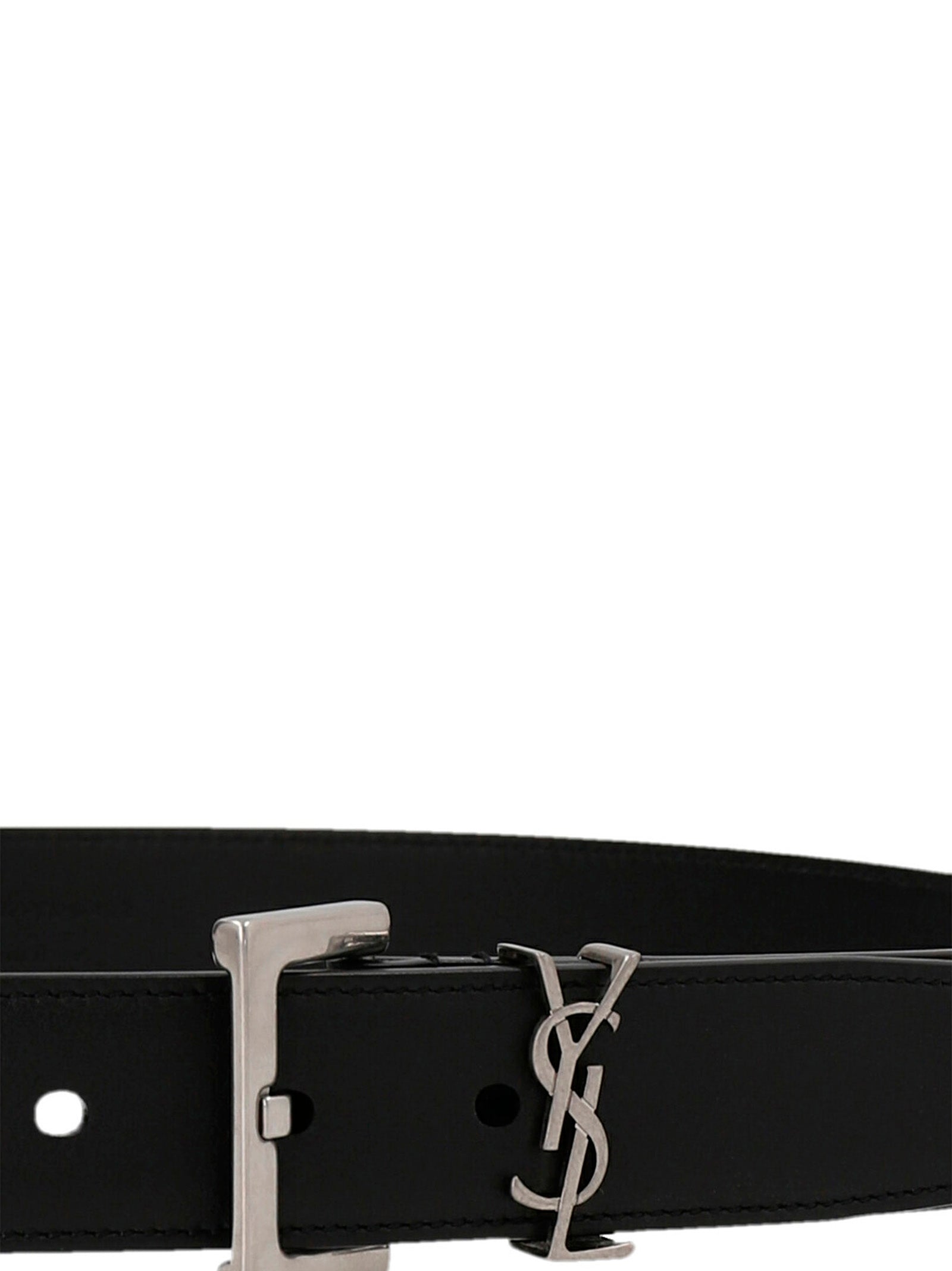 Saint Laurent Black Calfskin Regular Belt Saint Laurent