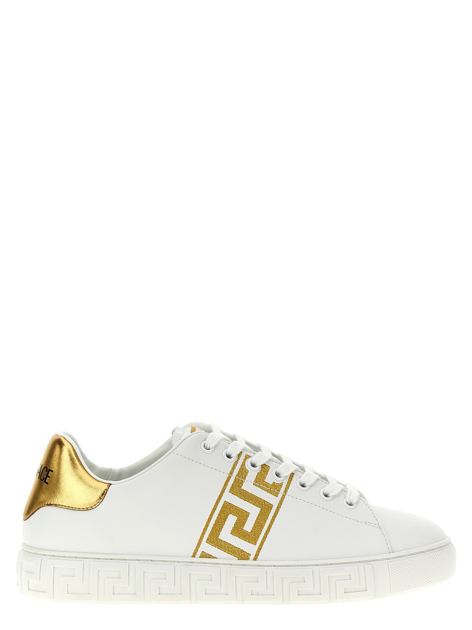Versace Gold Polyamide Low Top Sneakers Versace