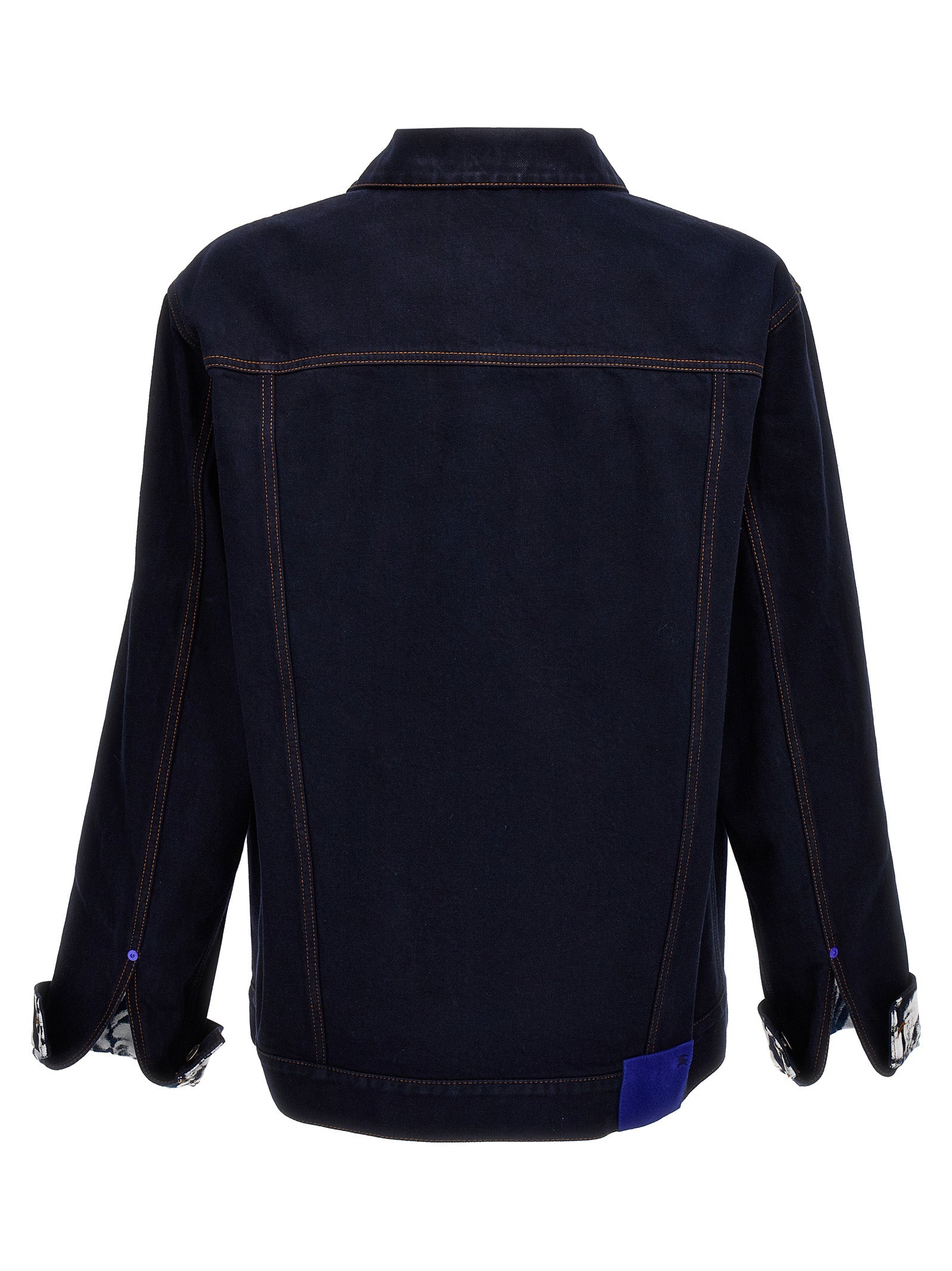 Burberry Blue Cotton Denim Jacket Burberry