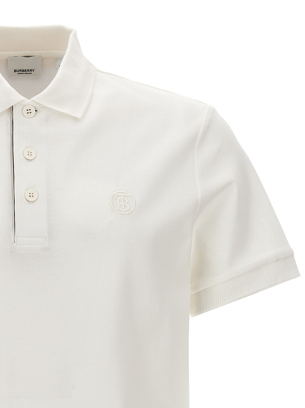 Burberry White Cotton Polo Shirt Burberry