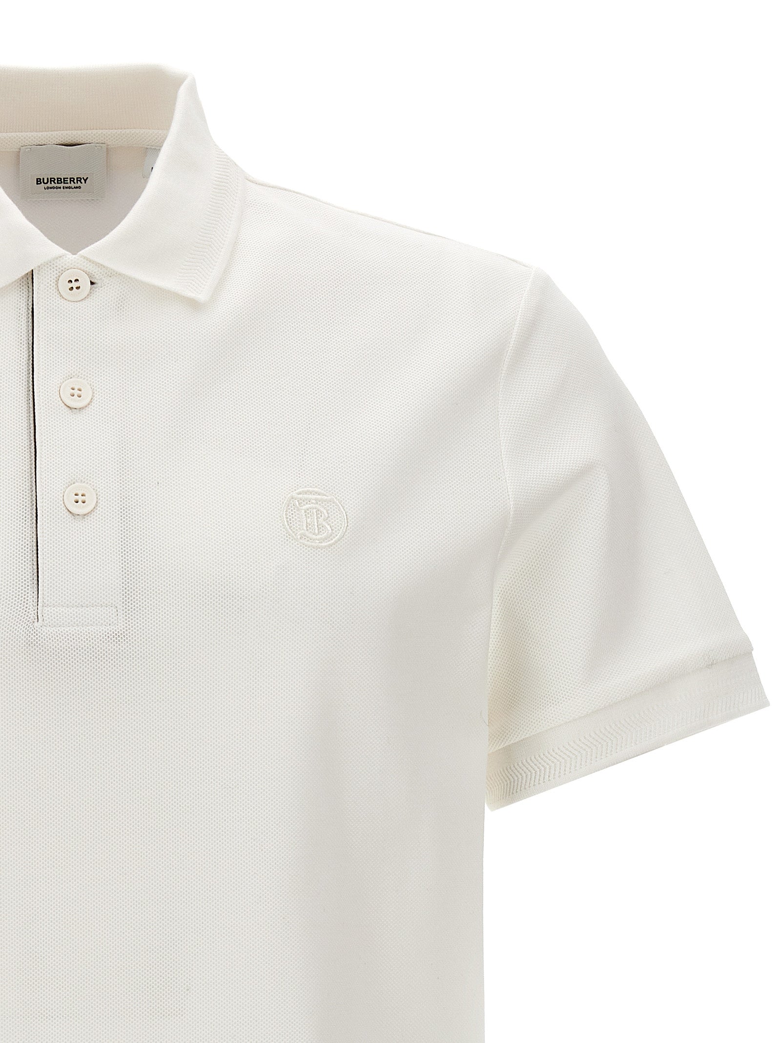 Burberry White Cotton Polo Shirt Burberry