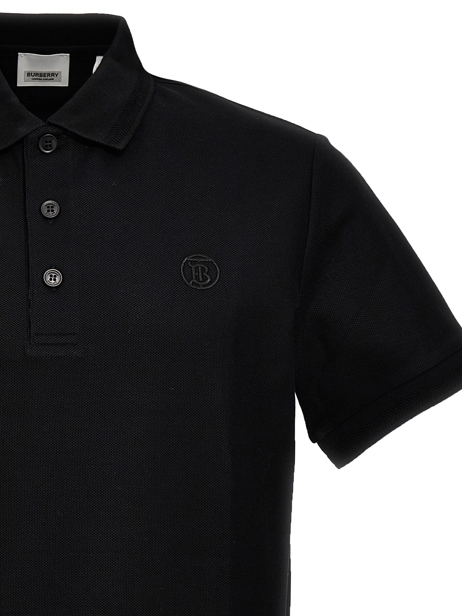 Burberry Black Cotton Polo Shirt Burberry
