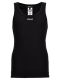 Versace Black Cotton Sleeveles T-Shirt Versace
