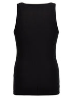 Versace Black Cotton Sleeveles T-Shirt Versace