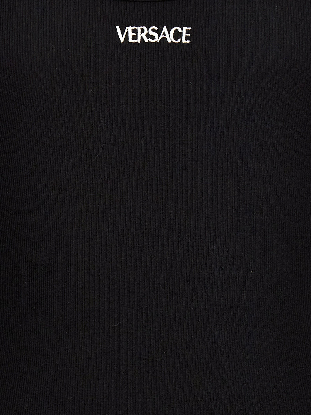 Versace Black Cotton Sleeveles T-Shirt Versace