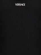 Versace Black Cotton Sleeveles T-Shirt Versace