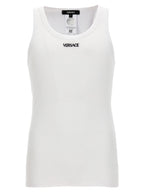 Versace White Cotton Sleeveles T-Shirt Versace