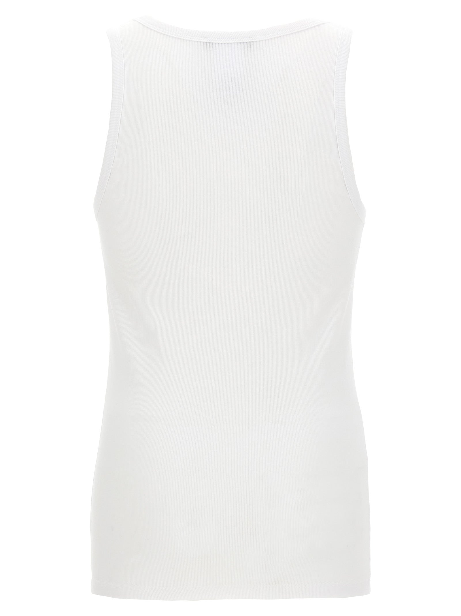 Versace White Cotton Sleeveles T-Shirt Versace