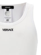 Versace White Cotton Sleeveles T-Shirt Versace