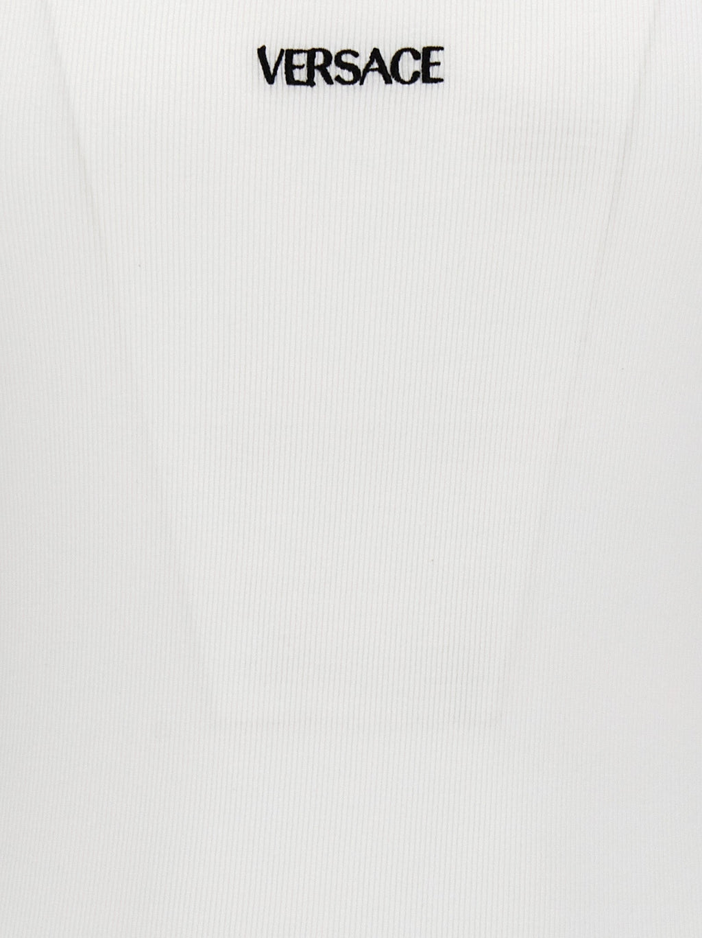 Versace White Cotton Sleeveles T-Shirt Versace