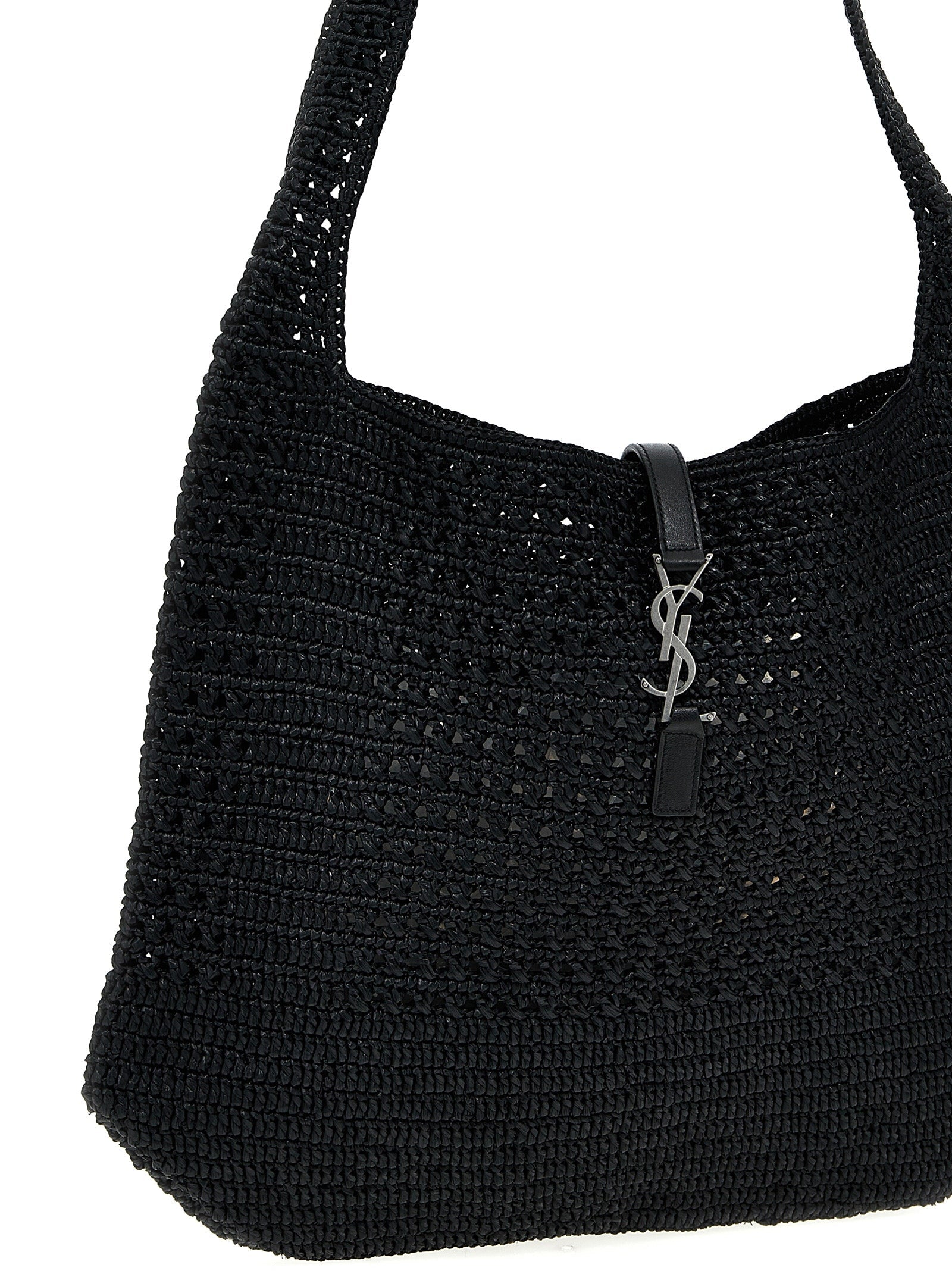 Saint Laurent Black Raffia Tote Bag Saint Laurent