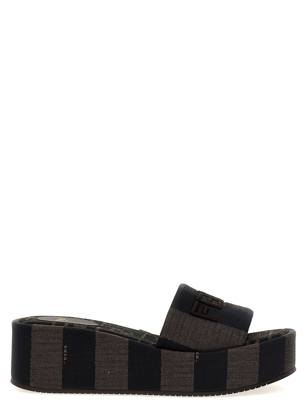 Fendi Brown Cotton Slides Fendi