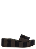 Fendi Brown Cotton Slides Fendi