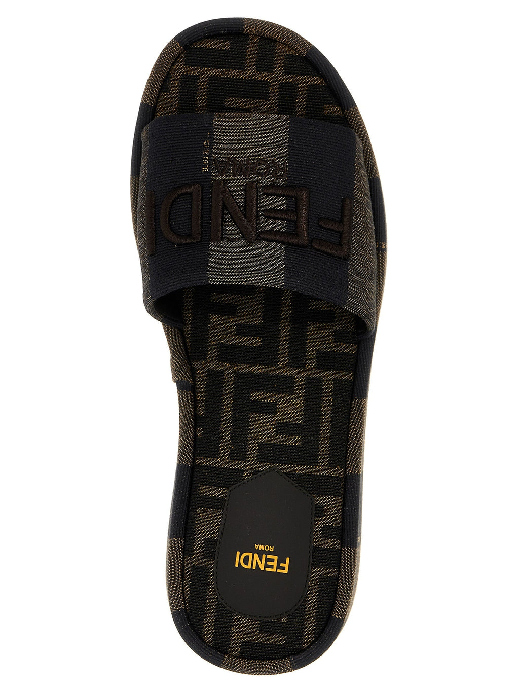 Fendi Brown Cotton Slides Fendi