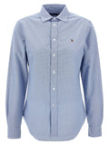 Polo Ralph Lauren Blue Cotton Blouse Polo Ralph Lauren