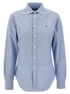 Polo Ralph Lauren Blue Cotton Blouse Polo Ralph Lauren