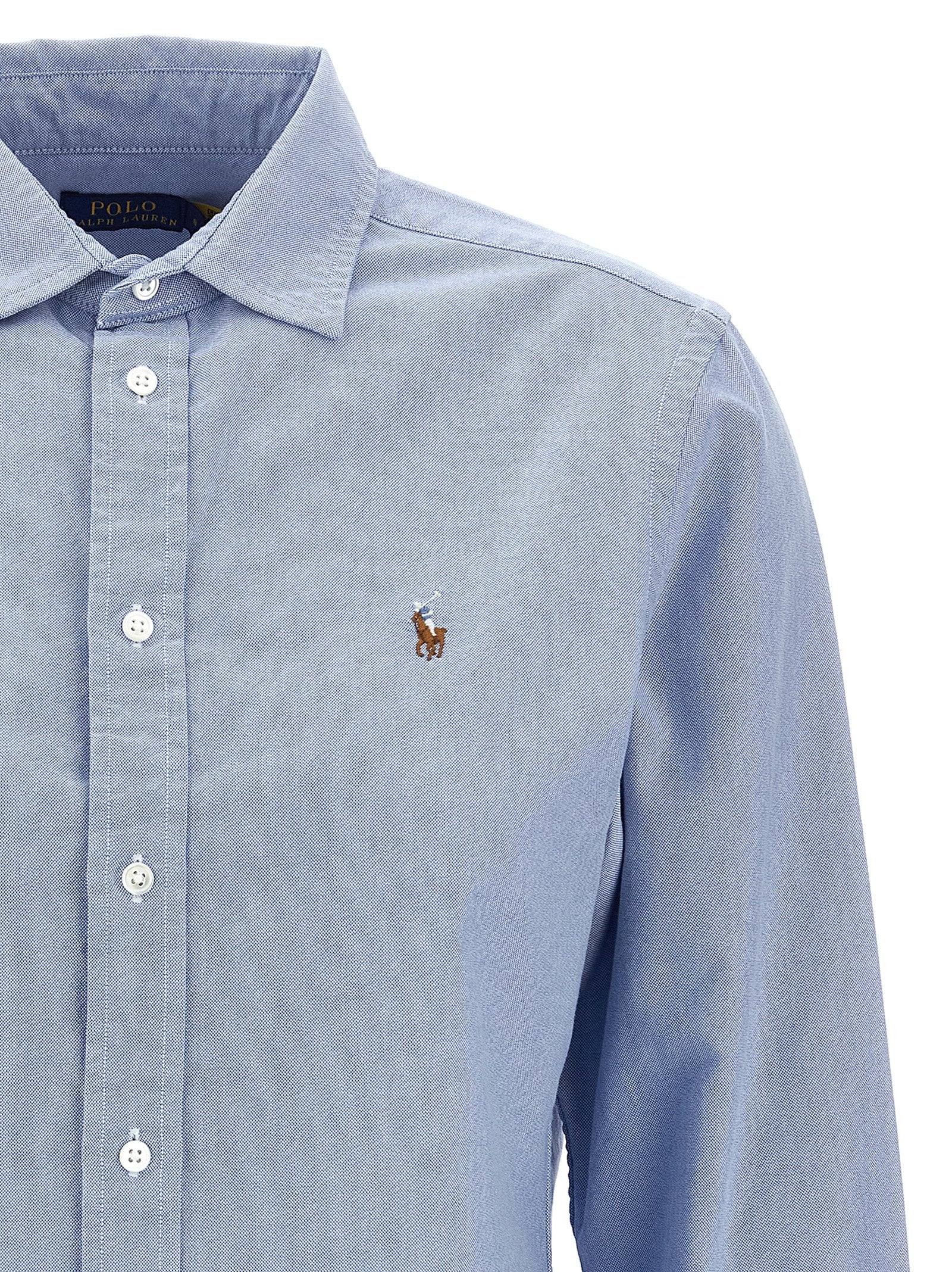 Polo Ralph Lauren Blue Cotton Blouse Polo Ralph Lauren