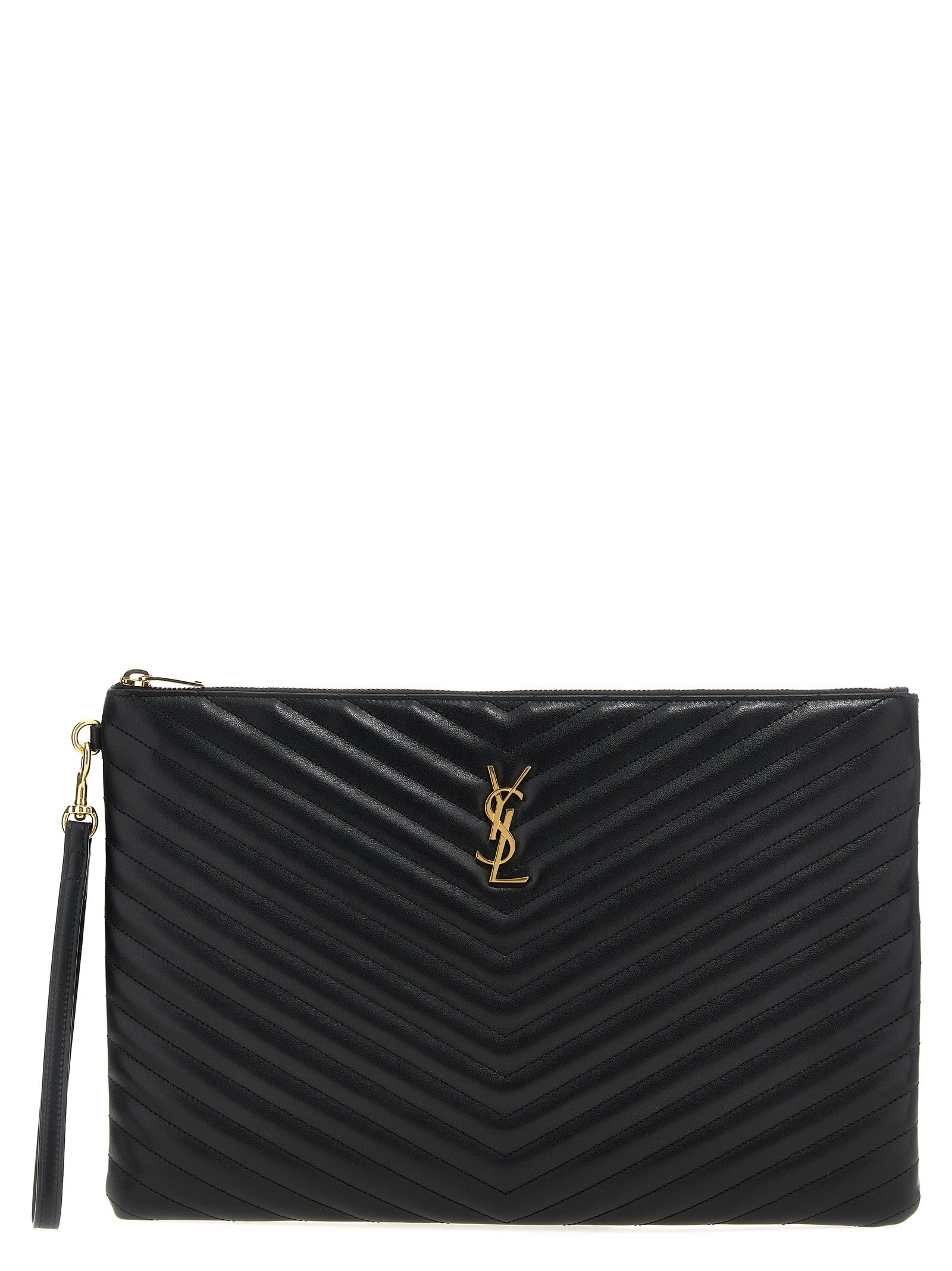 Saint Laurent Black Calfskin Clutch Bag Saint Laurent