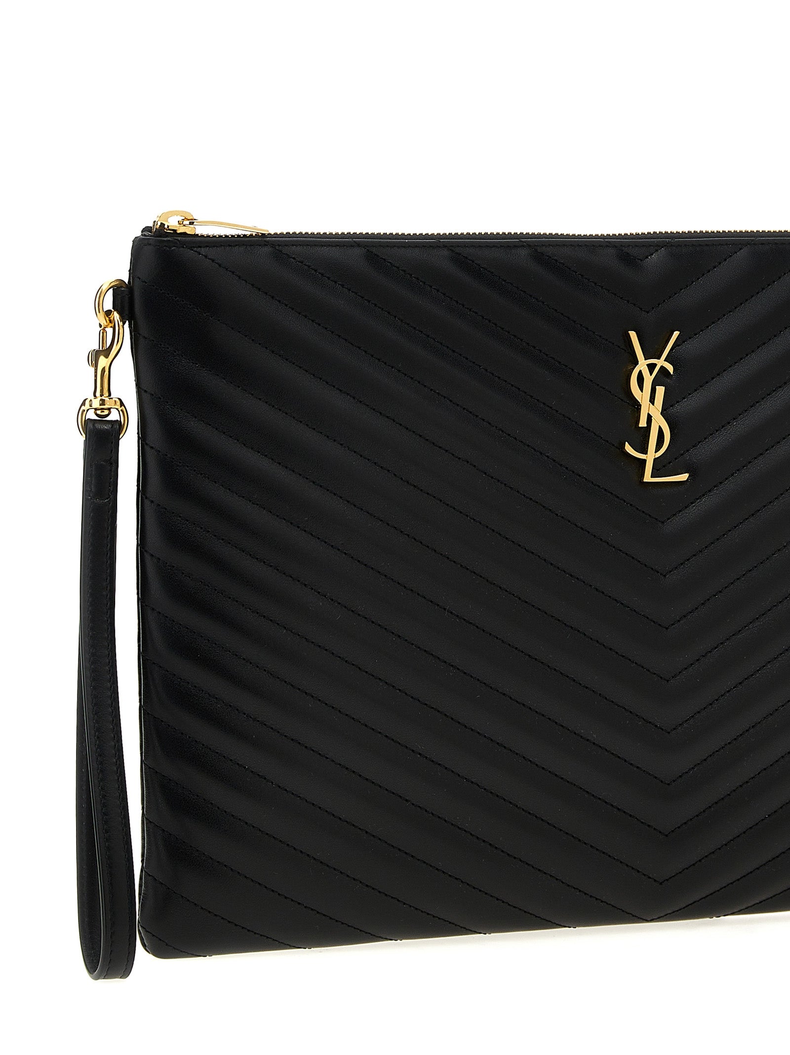 Saint Laurent Black Calfskin Clutch Bag Saint Laurent