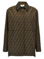 Fendi Brown Polyester Leather Jacket Fendi