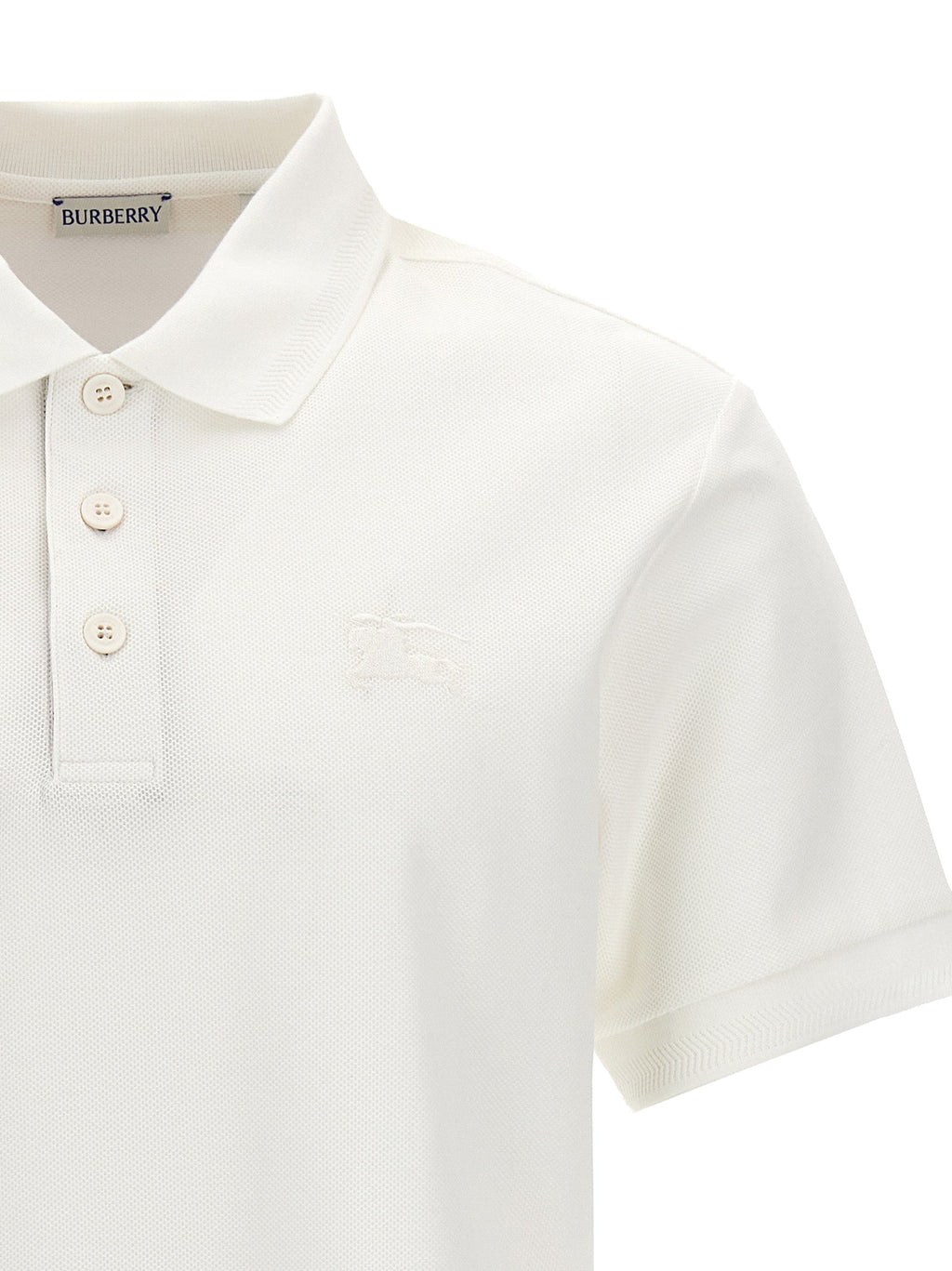 Burberry White Cotton Polo Shirt Burberry