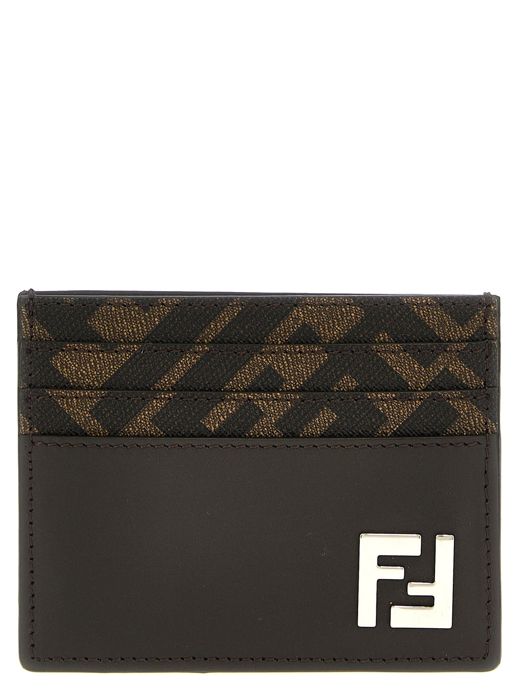 Fendi Brown Calf Leather Bos Taurus Cardholder Fendi