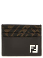 Fendi Brown Calf Leather Bos Taurus Cardholder Fendi
