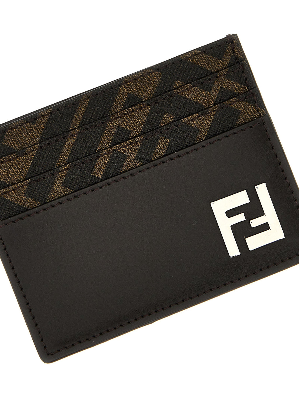 Fendi Brown Calf Leather Bos Taurus Cardholder Fendi